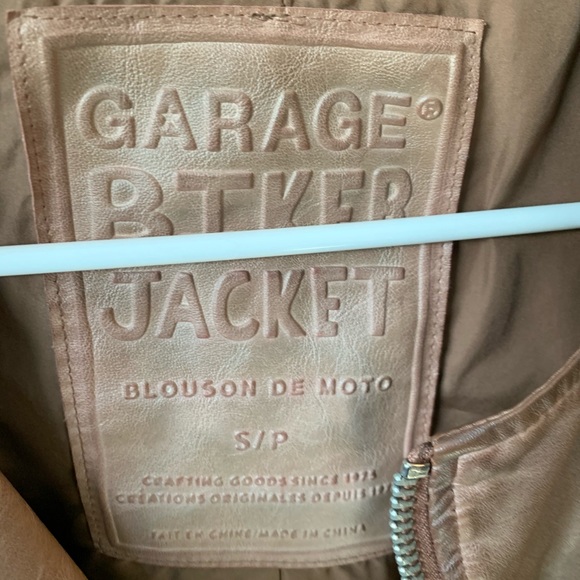 garage brown biker jacket size small - Picture 3 of 3